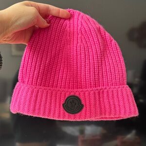 Moncler pink beanie